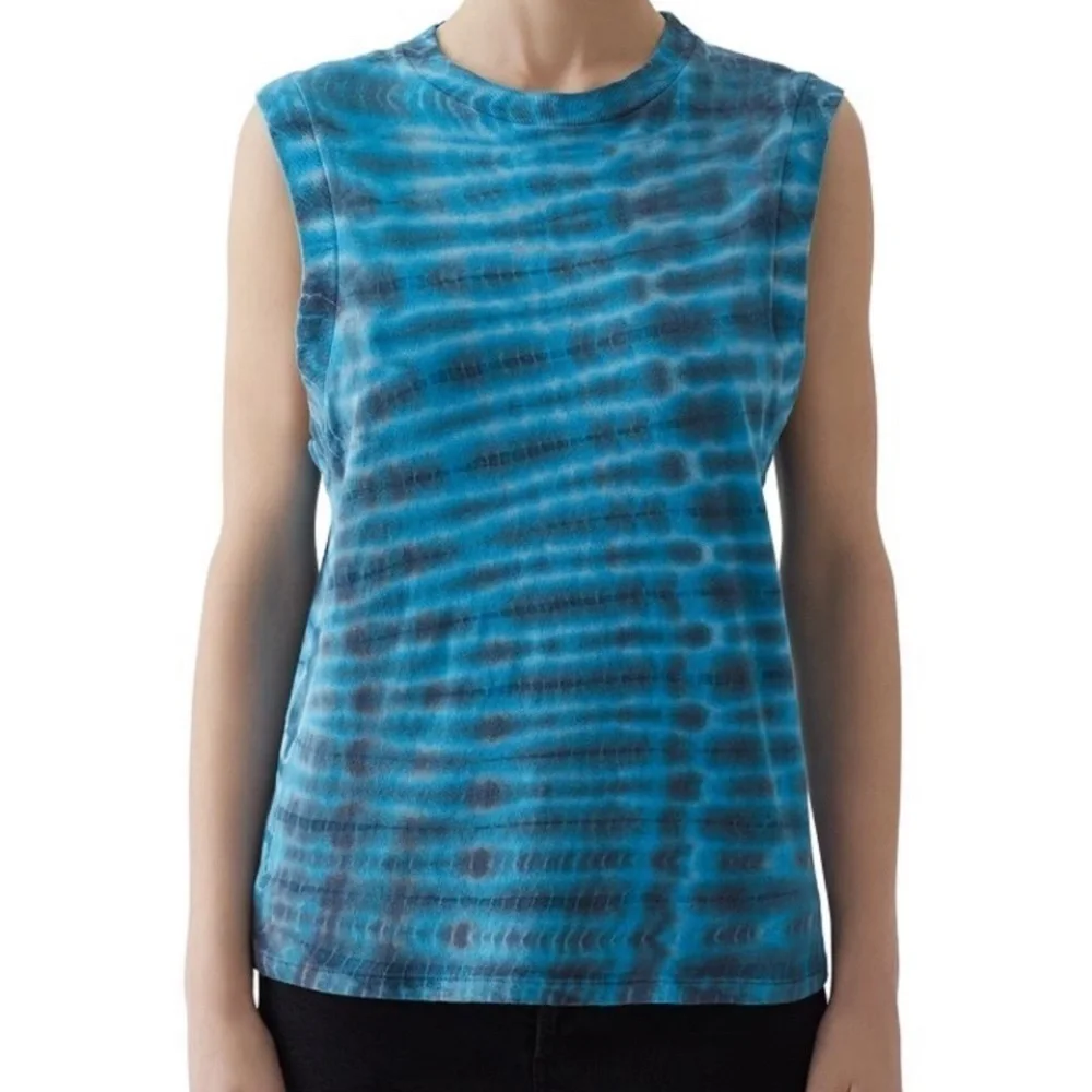 AGOLDE Futura Blue Tie-Dyed Muscle Tee Tank Top Sleeveless size medium - Picture 2 of 10